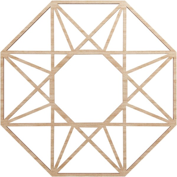Ekena Millwork Guardian Wood Fretwork Pierced Ceiling Medallion, Alder, 16"OD x 6 1/4"ID x 1/4"T CMWP16X16X0250GDAL - main